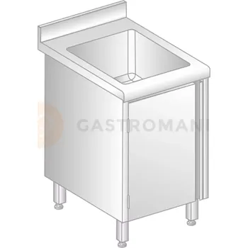 Umyvadlo Nástěnné umyvadlo z nerezové oceli se skříňkou, zadní lištou a okapovou lištou 500x500x850 mm | DORA METAL, DM-S-3231