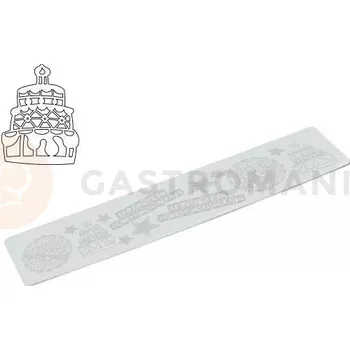 Výroba svíčky Silikonová podložka na krajky, narozeniny 80x400x1,8 mm | SILIKOMART, TRD16 Happy Birthday