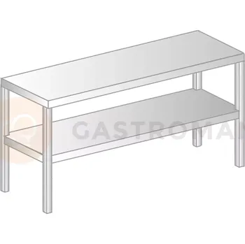 Nástavec na skříň Nástavba na stůl z nerezové oceli, dvojitá 830x400x600 mm | DORA METAL, DM-3139