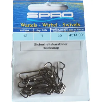 Karabinka bezpečnostní SPRO vel.1 / balení 12 ks