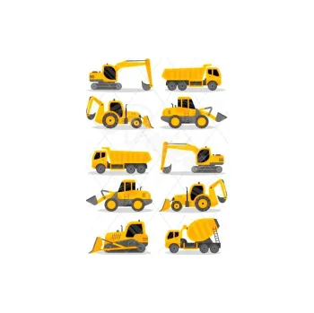 Jedlá dekorace na dort STAVEBNÍ STROJE, VARIANTA Jedlý papír 1533