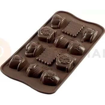 Kuchyňská sůl Forma na čokoládu a pralinky - čaj, 43,6x29x15 mm, 10 ml - SCG17 Tea time | SILIKOMART, Easychoc