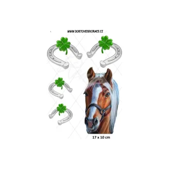 Jedlá dekorace na dort KOŇSKÁ HLAVA 8, VARIANTA Jedlý papír 1301