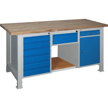 Dílenský stůl DÍLENSKÝ STŮL MASTER 1700 mm + 2 zásuvkové kontejnery + skříňka se zásuvkou IG185