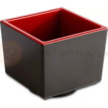 Čtvercová mísa z melaminu, červeno-černá 0,16 l | APS, Asia Plus