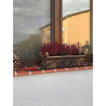 Parapet Předokenní kovaný držák truhlíku 10