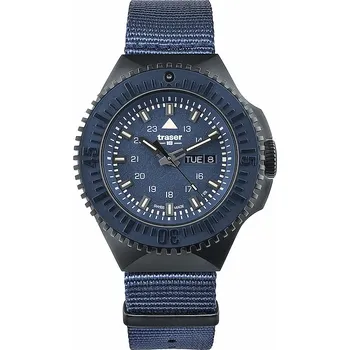 Hodinky Traser P69 Black Stealth Blue textilní NATO řemen