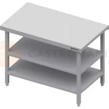 Kuchyňská linka Centrální stůl se 2 policemi, vrchní deska z nerezové oceli, 600x735x880 mm | STALGAST, ST 128