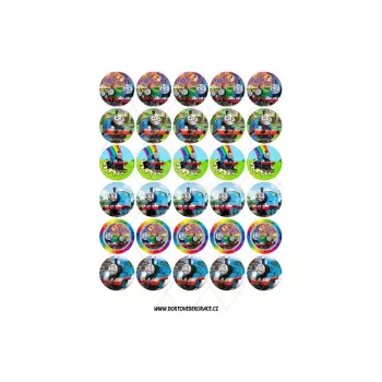 Jedlá dekorace na dort MAŠINKA TOMÁŠ 3,8 cm, VARIANTA Jedlý papír 1579