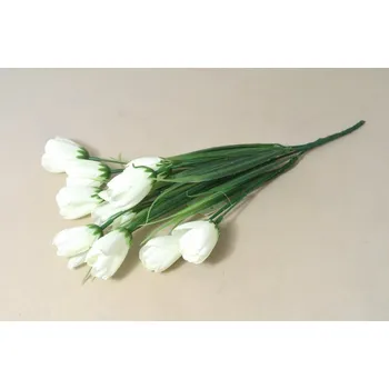 umělá květina Tulipány kytice 5 květů 34 cm bílá