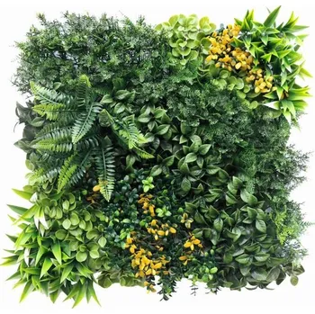 umělá květina MALÁ ZELENÁ STĚNA žlutá kapradina, dílec 50 x 50 cm (Realistická malá zelená stěna yellow Fern, dílec 50 x 50 cm)