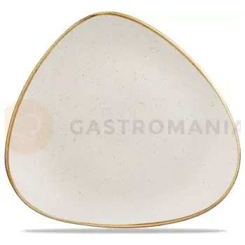 Talíř Bílý talíř ve tvaru trojúhelníku, ručně zdobený 31 cm | CHURCHILL, Stonecast Barley White