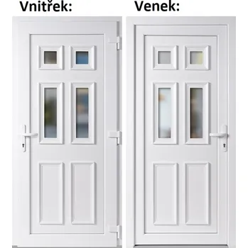 Vchodové dveře Plastové vchodové dveře Soft Becca bílé 98x198 cm, pravé