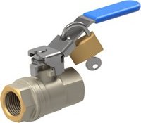 kulový kohout, uzamykatelný, rozsah dodávky: bez zámku, připojení 1/2", DN 15 [mm], rozsah tlaku 0-64 [bar], tepl. média -20/+160 [°C], BAA1-004-BLTT-MZL
