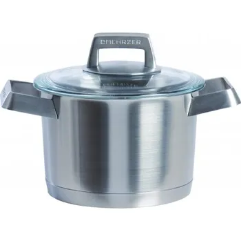 Hrnec Mehrzer, Hluboký nerezový hrnec s poklicí MEHRZER 16 cm, výška 11 cm, , nerezová ocel 18/10, tloušťka stěny 0,8 mm, tloušťka dna 9,4 mm, záru