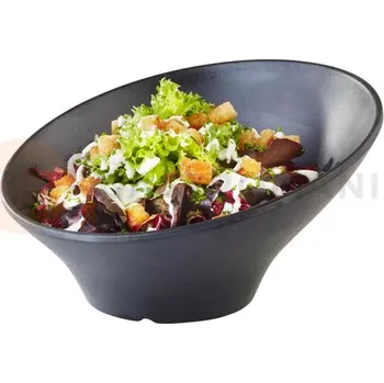 Zkosená miska z melaminu Ø 22,5 cm, černá | APS, Zen