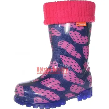 Dívčí obuv Demar zateplený Twister lux print 0038 tm.fialové srdce zateplený 28