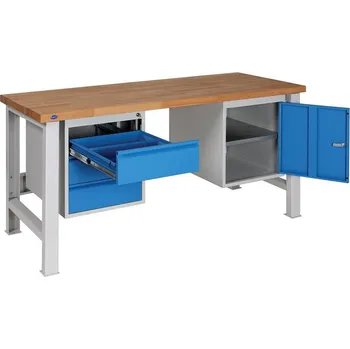 Dílenský stůl DÍLENSKÝ STŮL PROFI 1500 mm + zásuvkový kontejner + skříňka IG320