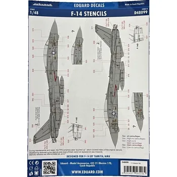 Plastikový model 1/48 Decals F-14 stencils (TAM)