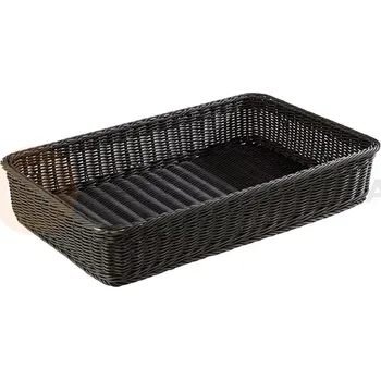 Obdélníkový košík z polypropylenu, černý 530x325x10 mm | APS, Profi Line