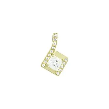 Přívěsek Přívěsek zlatý Hranatý zirkon ve čtverci