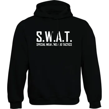 Pánská mikina Mikina s kapucí SWAT Special Weapons And Tactics - černá