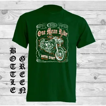 Chlapecké tričko chopper-detske-levne-bavlnene-tricko-potisk-One-Mean-Rider Barva: Bottle green - lahvově zelená, velikost: 152