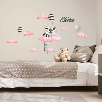 Samolepící dekorace Nálepky na zeď mývalové na mráčku | Plotbase s.r.o. 50x120cm