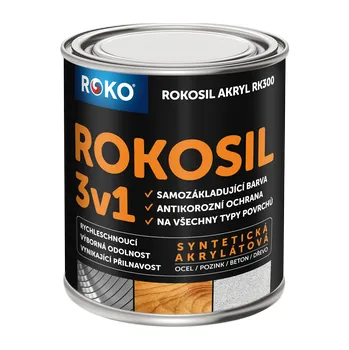 univerzální barva Rokospol Rokospol Rokosil 3v1 600 ml černá