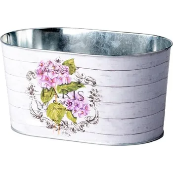 Květináč Květináč plechový 225x135x115mm, Paris oválný, barevná