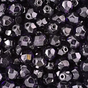 Dětské navlékací korálky Manumi české broušené korálky 6 mm Tanzanite