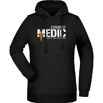 Dámská mikina Dámská mikina s kapucí Combat Medic - I can fix - černá