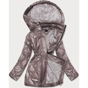 Dámská bunda v barvě cappucino s ozdobnou podšívkou (BH2182) odstíny béžové XXL (44)