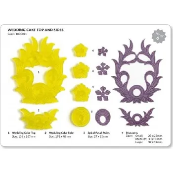 Svatební dekorace Wedding Cake Top & Sides 6 pieces (Sada na svatební dort) -