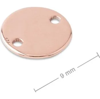 Přívěsek Stříbrný spojovací díl kolečko 9 mm pozlacený 18K růžovým zlatem