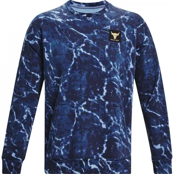 Pánský svetr Under Armour Project Rock Rival Fleece Crew Men's Blue L