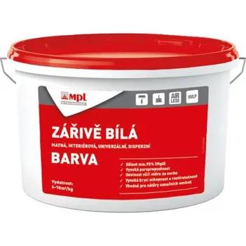 barva na zeď Interiérová barva Zářivě bílá MPL 5