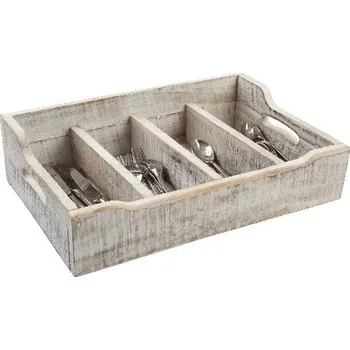 Příborník do zásuvky T&G WoodWare Příborník NORDIC, 48x31x13cm, akát, bílá patina|TaG WoodWare