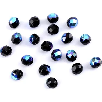 Korálek Skleněné korálky broušené ohňovky 8 mm 20 g - 5. 23980/28701 černá - AB
