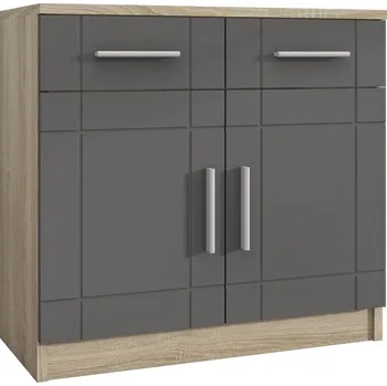 Komoda Komoda Paris 2F2S | 69 cm | sonoma/grafit MDF