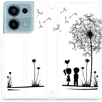 Pouzdro na mobilní telefon Flipové pouzdro Mobiwear - Xiaomi Redmi Note 13 Pro 4G / Poco M6 Pro 4G - MH16P Dvojice s pampeliškou (Knížkové flip pouzdro, obal, kryt na mobil Xiaomi Redmi Note 13 Pro 4G / Poco M6 Pro 4G - MH16P Dvojice s pampeliškou, materiál Umělá kůže + TPU - ochra