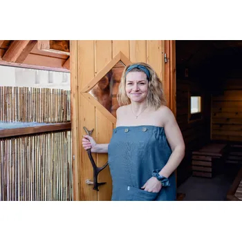 Nelly Dámská saunová sada - petrol - kilt, žíňka, čelenka, gumička, turban