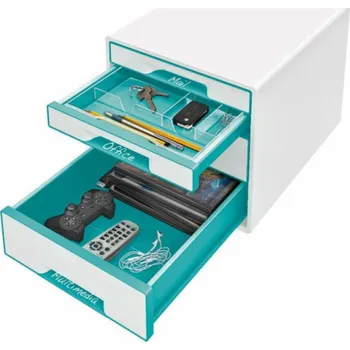 Archivační box Leitz KAPACITA LEITZ WOW 4 ZÁSUVKY TYRKYSOVÁ - 52131051