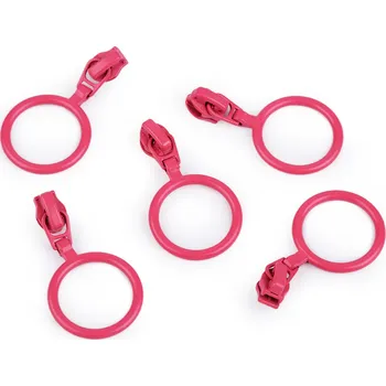 Zip Jezdec ke spirálovým zipům No 3 s barevným kroužkem, malé, 142 pink