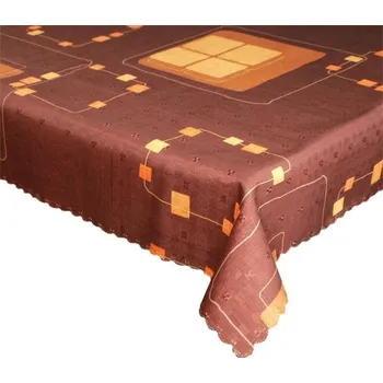 Stolování Ubrus s nešpinivou úpravou - Geometrie - hnědý