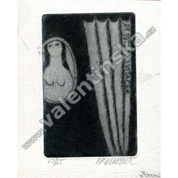 Umění Akt v zrcadle (Vladimír Komárek originální lept - signováno)