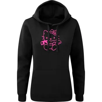 Dámská mikina Dámská mikina s kapucí Hello Kitty Yummy Yummy - černá