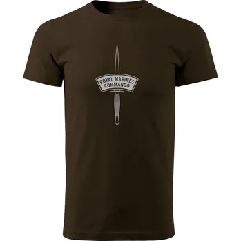Pánské tričko Tričko ROYAL MARINES COMMANDO dagger - hnědá