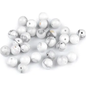 Korálek Minerálové korálky Howlit Ø6 mm 10ks - howlit