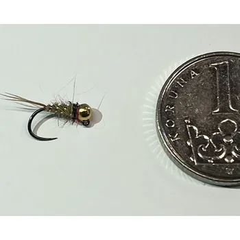Umělá nástraha Slavíček muškaření Zlatě promotaná nymfa 2,5mm hl.,vel. h 18,bez protihrotu